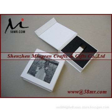New Wedding Leather-Paper/Fabric USB Gift Box Linen